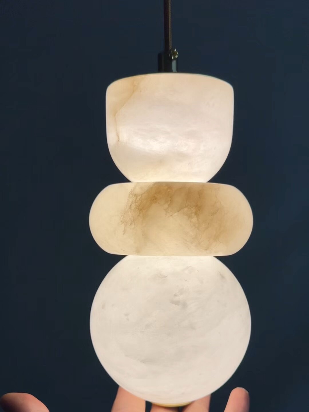 Cairo Pendant Light in alabaster for Kitchen Island by AUVIELIGHT