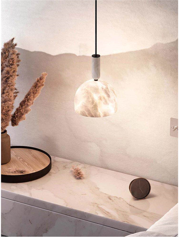 Cairo Dome Pendant Light in alabaster for Kitchen Island by AUVIELIGHT