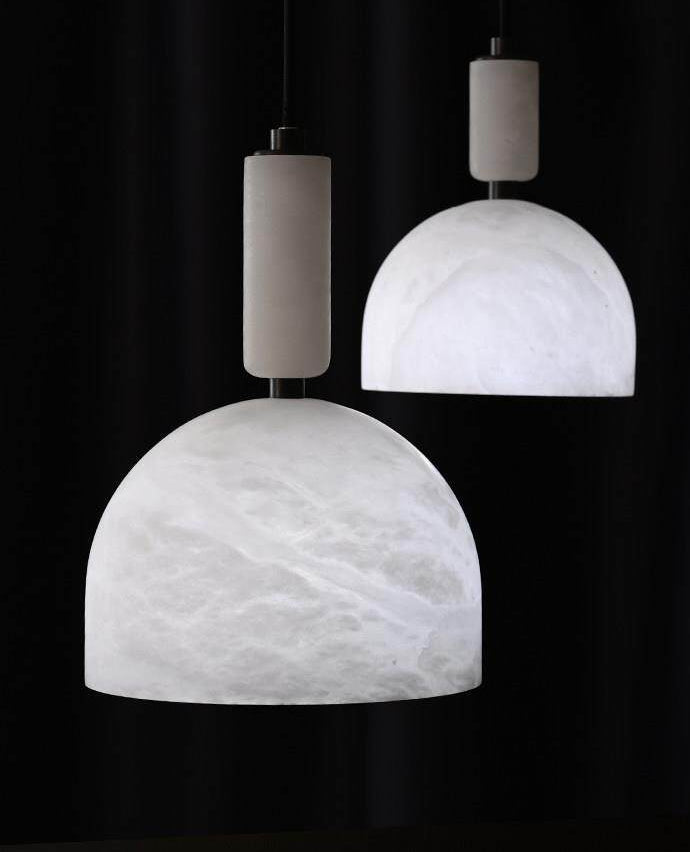 Cairo Dome Pendant Light in alabaster for Kitchen Island by AUVIELIGHT