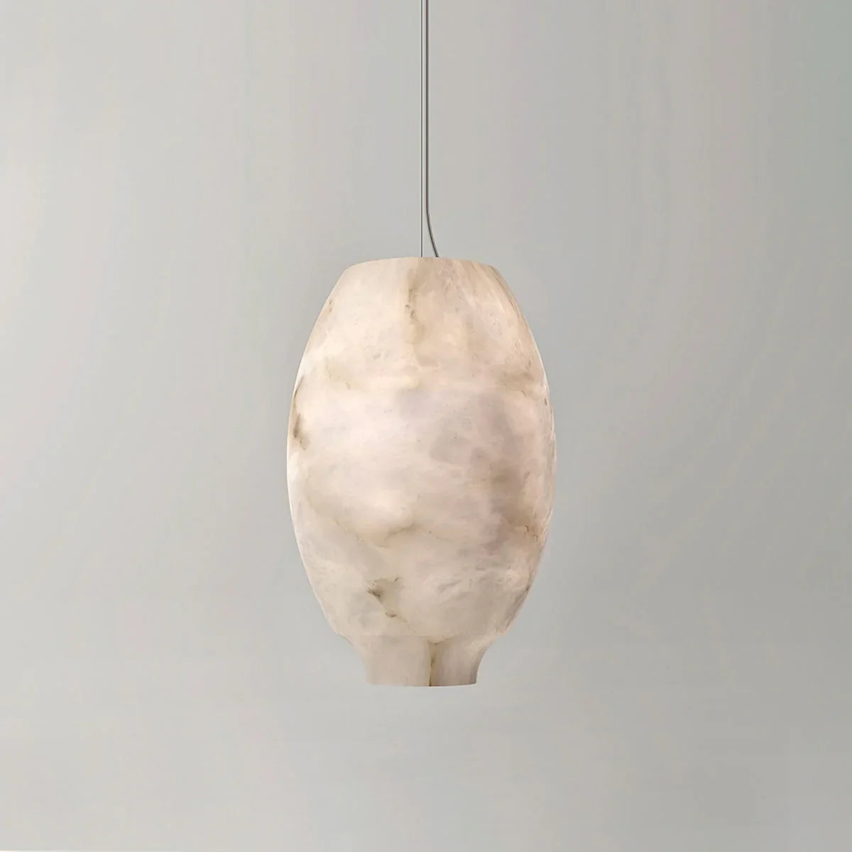 Camille Pendant Light in alabaster for Kitchen Island by AUVIELIGHT, Dia 24.4m x H 38cm / ∅ 9.6″ x H 15″ / White / Warm White
