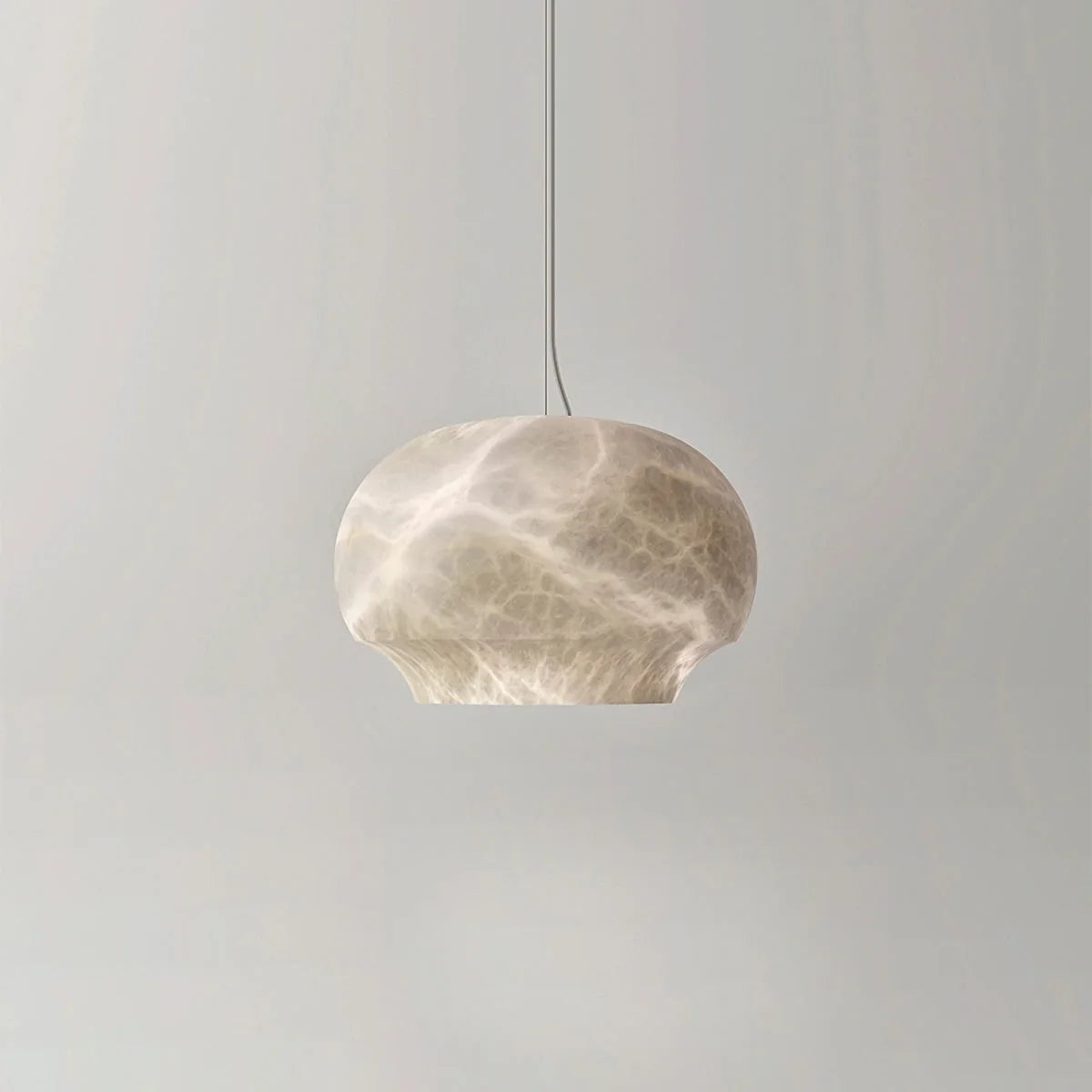 Camille Pendant Light in alabaster for Kitchen Island by AUVIELIGHT, Dia 30.7cm x H 20.2cm / ∅ 12″ x H 7.9″ / White / Warm White