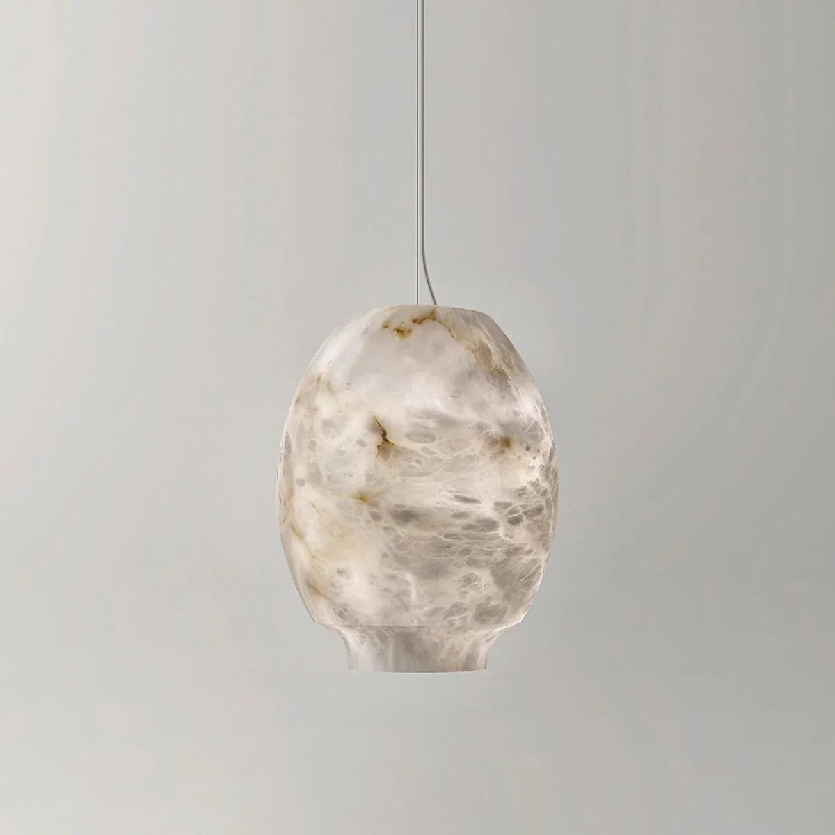 Camille Pendant Light in alabaster for Kitchen Island by AUVIELIGHT, Dia 27.5cm x H 33.4cm / ∅ 10.8″ x H 13″ / White / Warm White