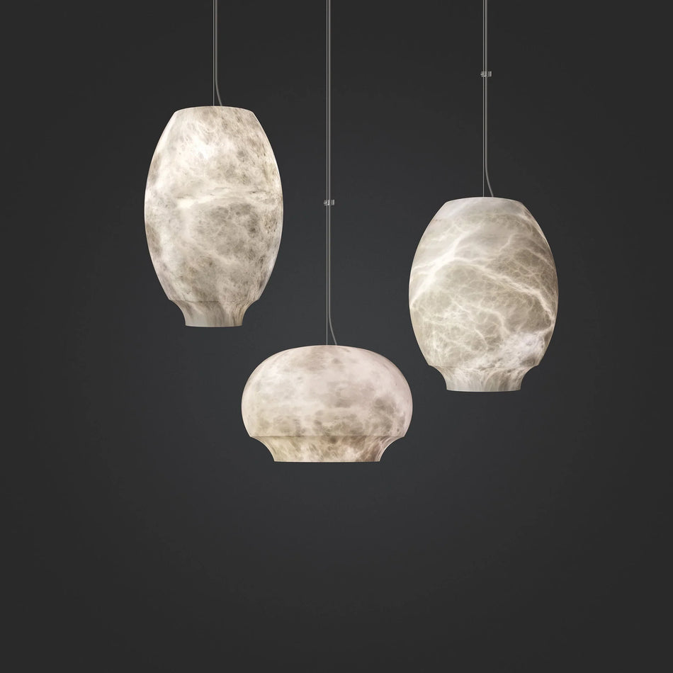 Camille Pendant Light in alabaster for Kitchen Island by AUVIELIGHT