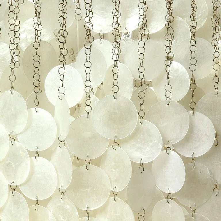 Capiz Shell Flush Mount for Low Ceilings by AUVIELIGHT