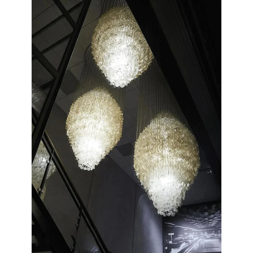 Capiz Shell Flush Mount for Low Ceilings by AUVIELIGHT