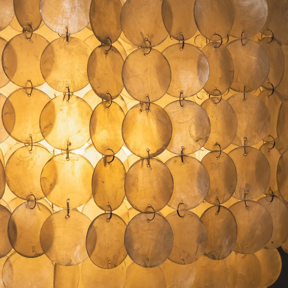 Capiz Shell Flush Mount for Low Ceilings by AUVIELIGHT