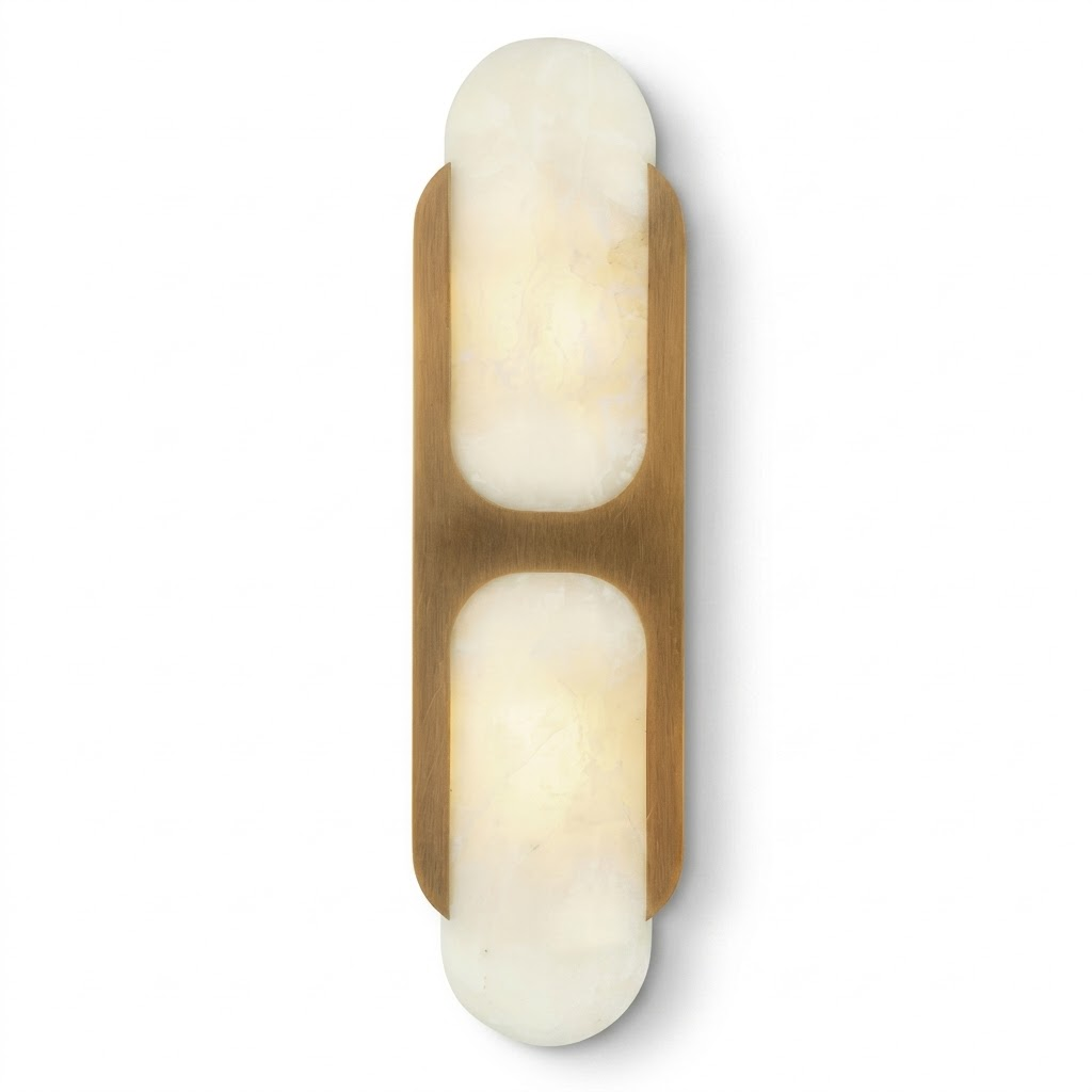 Capsule Wall Light in alabaster for Hallway by AUVIELIGHT
