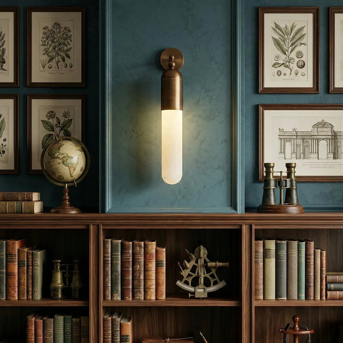 Capsule Linear Wall Sconce in alabaster for Hallway by AUVIELIGHT