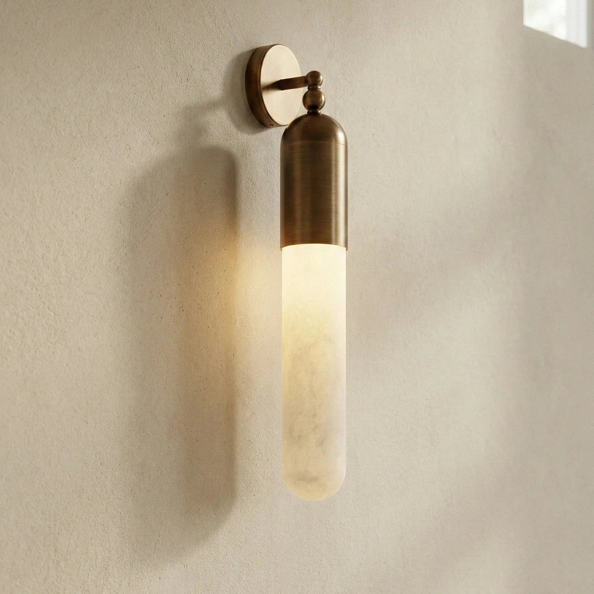 Capsule Linear Wall Sconce in alabaster for Hallway by AUVIELIGHT