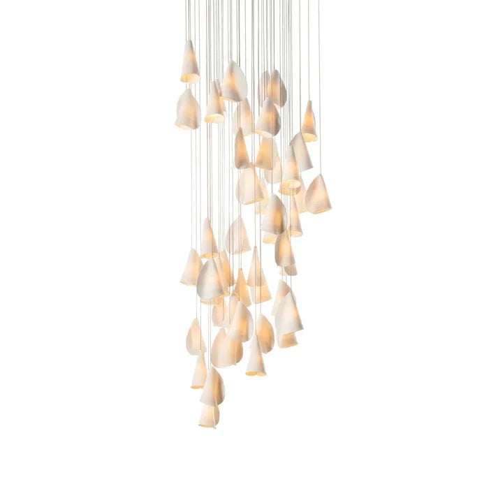 Cascade Petal Chandelier in porcelain for Dining Room by AUVIELIGHT