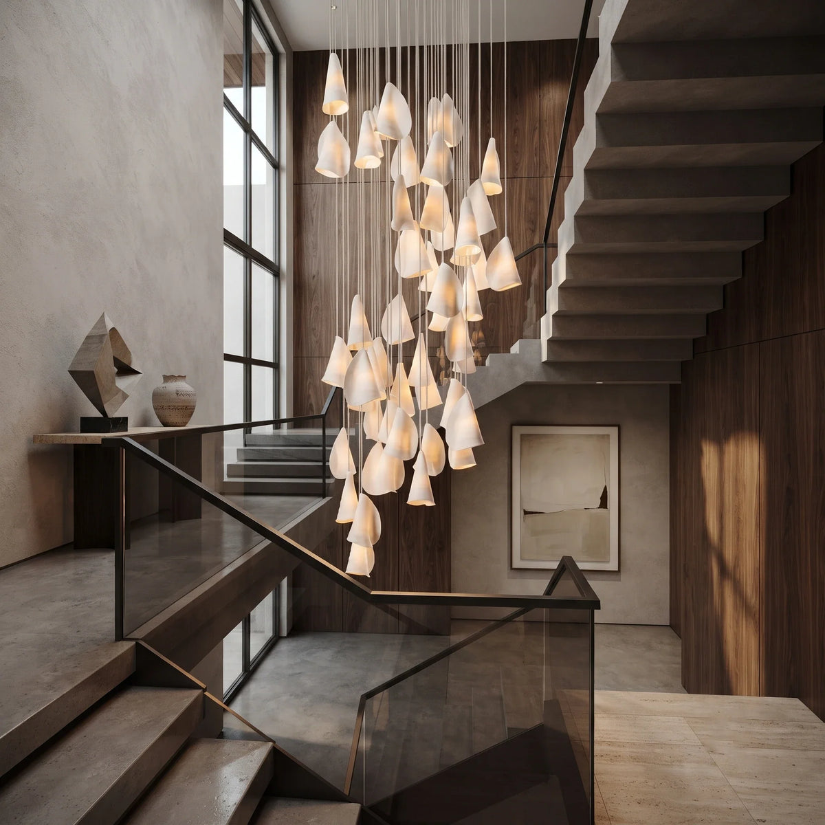 Cascade Petal Chandelier in porcelain for Dining Room by AUVIELIGHT