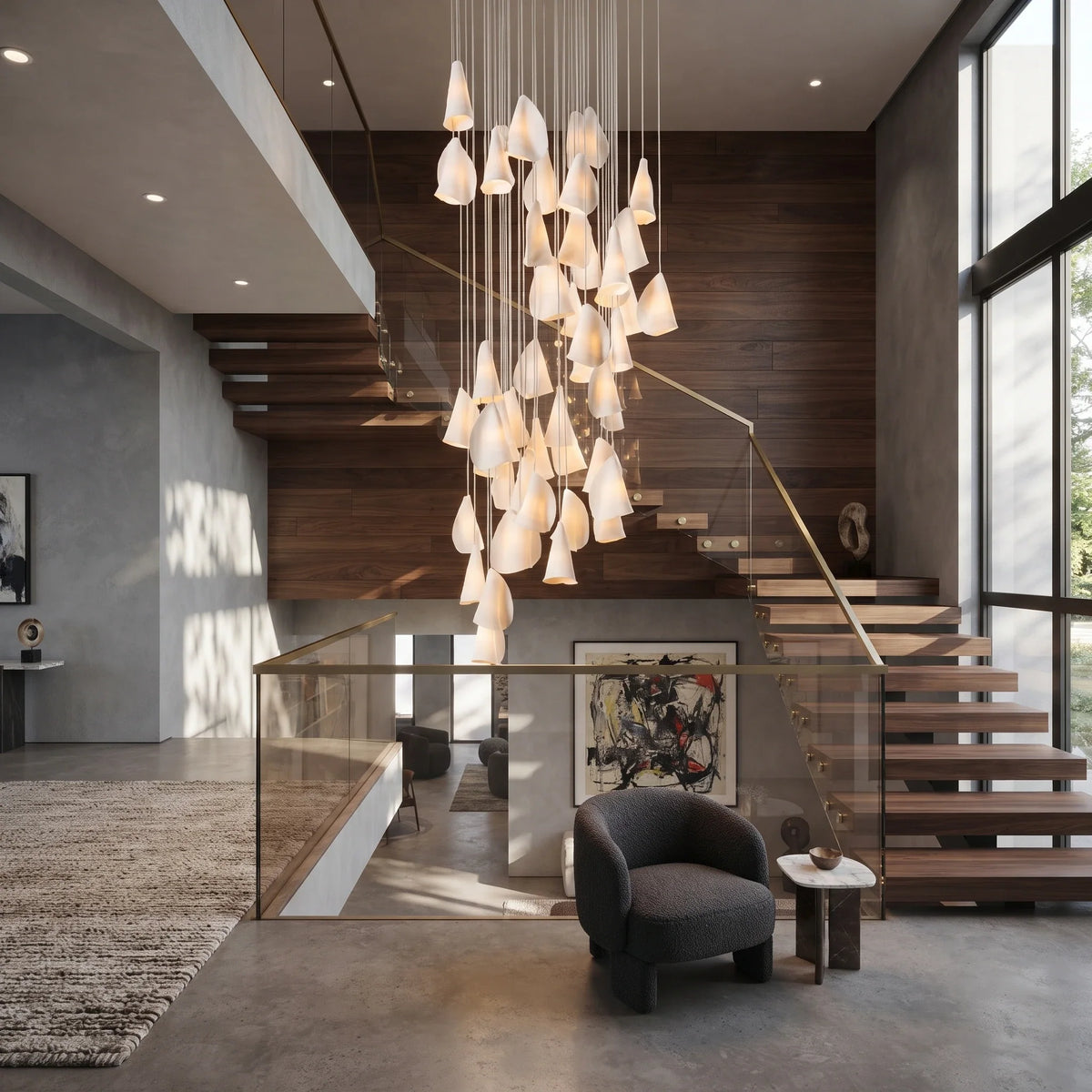 Cascade Petal Chandelier in porcelain for Dining Room by AUVIELIGHT