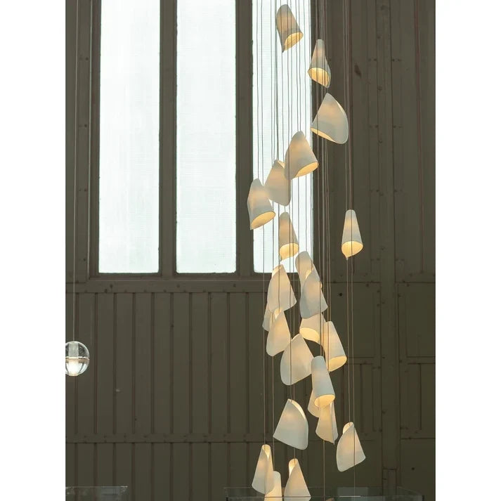 Cascade Petal Chandelier in porcelain for Dining Room by AUVIELIGHT