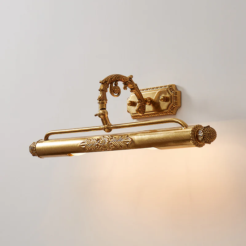 Castello Ornate Picture Light in brass for Living Room by AUVIELIGHT, L 58cm x H 15.5cm / L 22.8" x H 6.1" / Brass