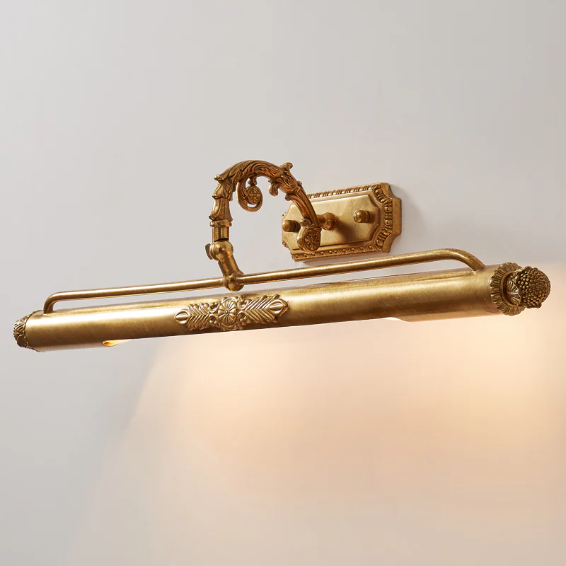 Castello Ornate Picture Light in brass for Living Room by AUVIELIGHT, L 76cm x H 15.5cm / L 29.9" x H 6.1" / Brass