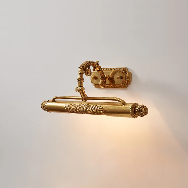 Castello Ornate Picture Light in brass for Living Room by AUVIELIGHT, L 45cm x H 15.5cm / L 17.7" x H 6.1" / Brass