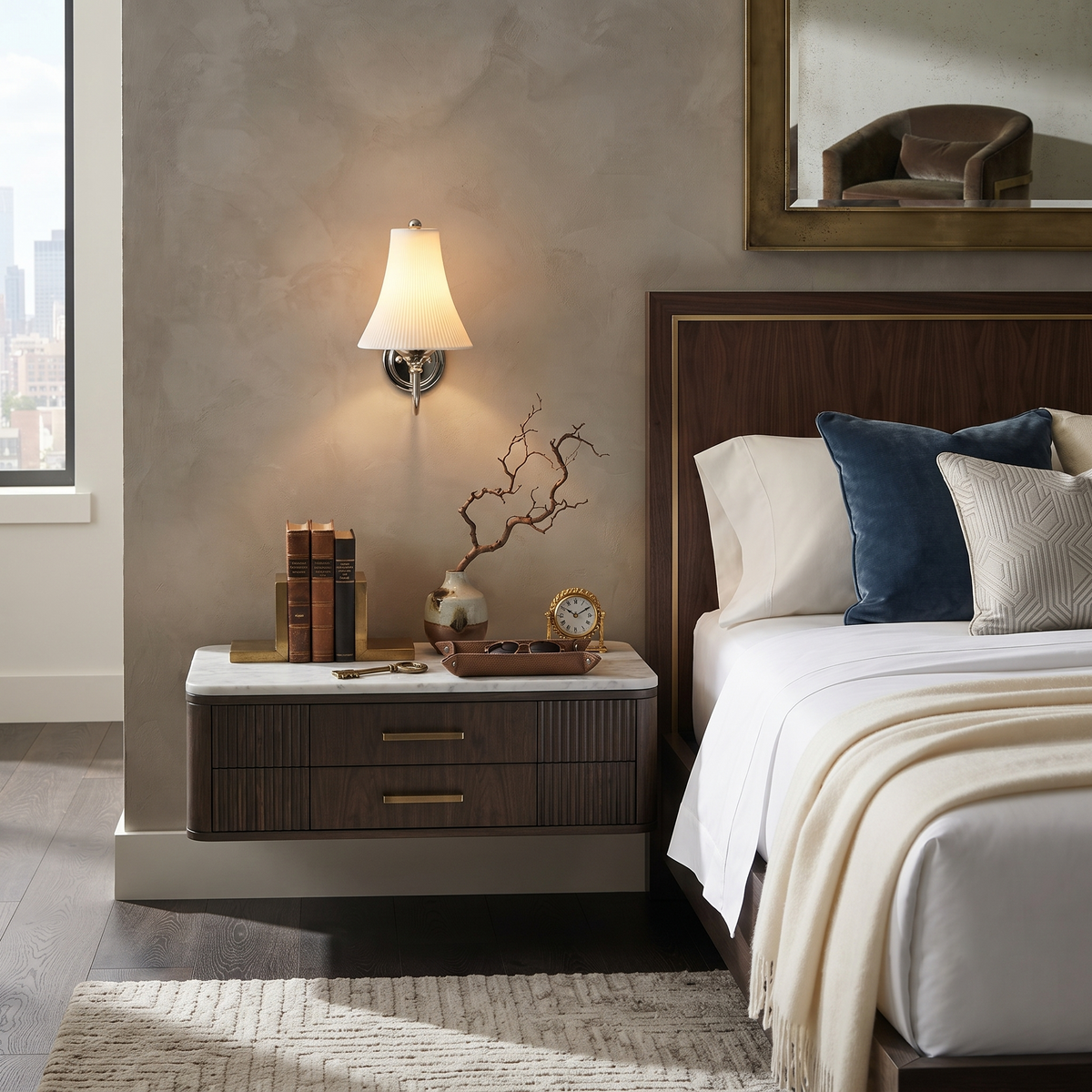 Celeste Pleated Wall Sconce for Hallway by AUVIELIGHT