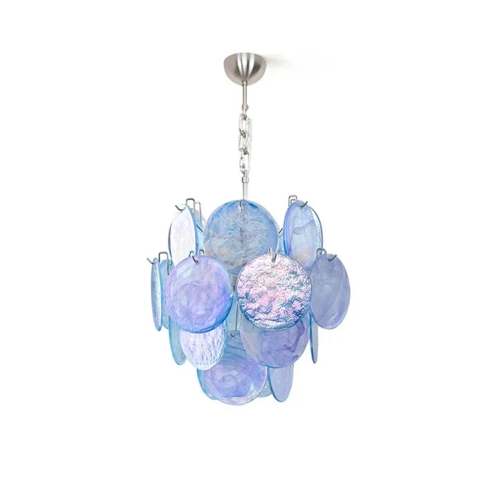 Celestial Disc Pendant Light in blue glass for Kitchen Island by AUVIELIGHT