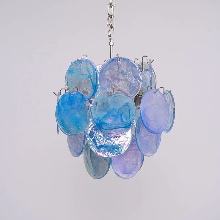 Celestial Disc Pendant Light in blue glass for Kitchen Island by AUVIELIGHT