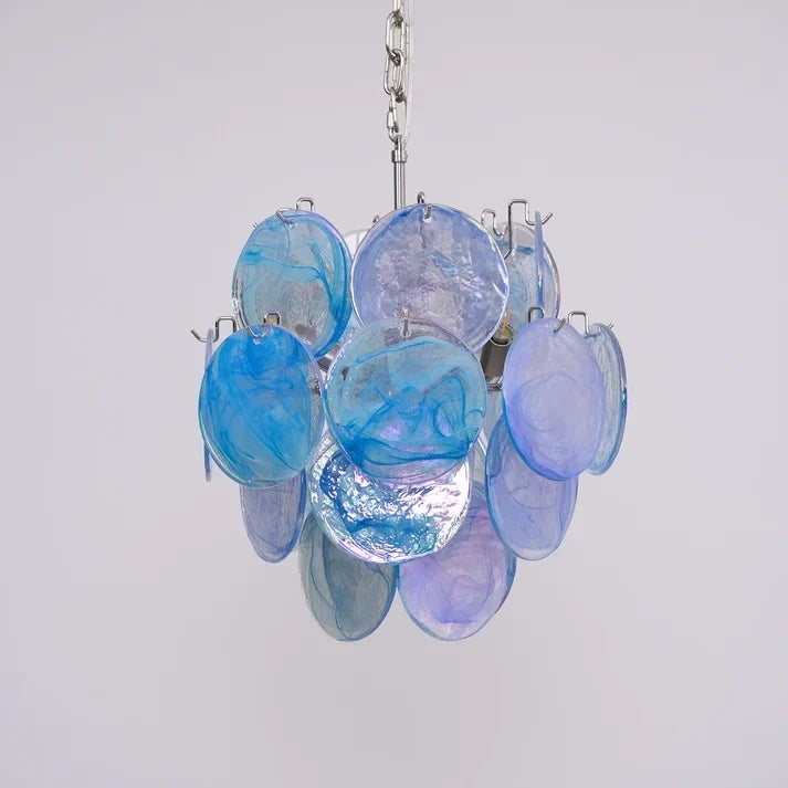 Celestial Disc Pendant Light in blue glass for Kitchen Island by AUVIELIGHT