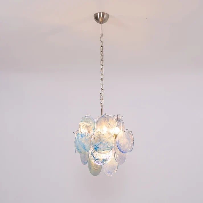 Celestial Disc Pendant Light in blue glass for Kitchen Island by AUVIELIGHT
