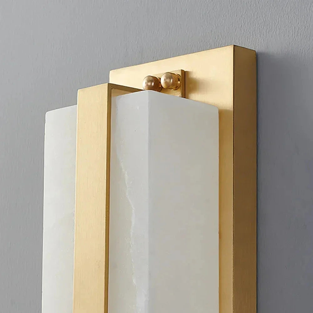 Central Wall Light in alabaster for Hallway by AUVIELIGHT