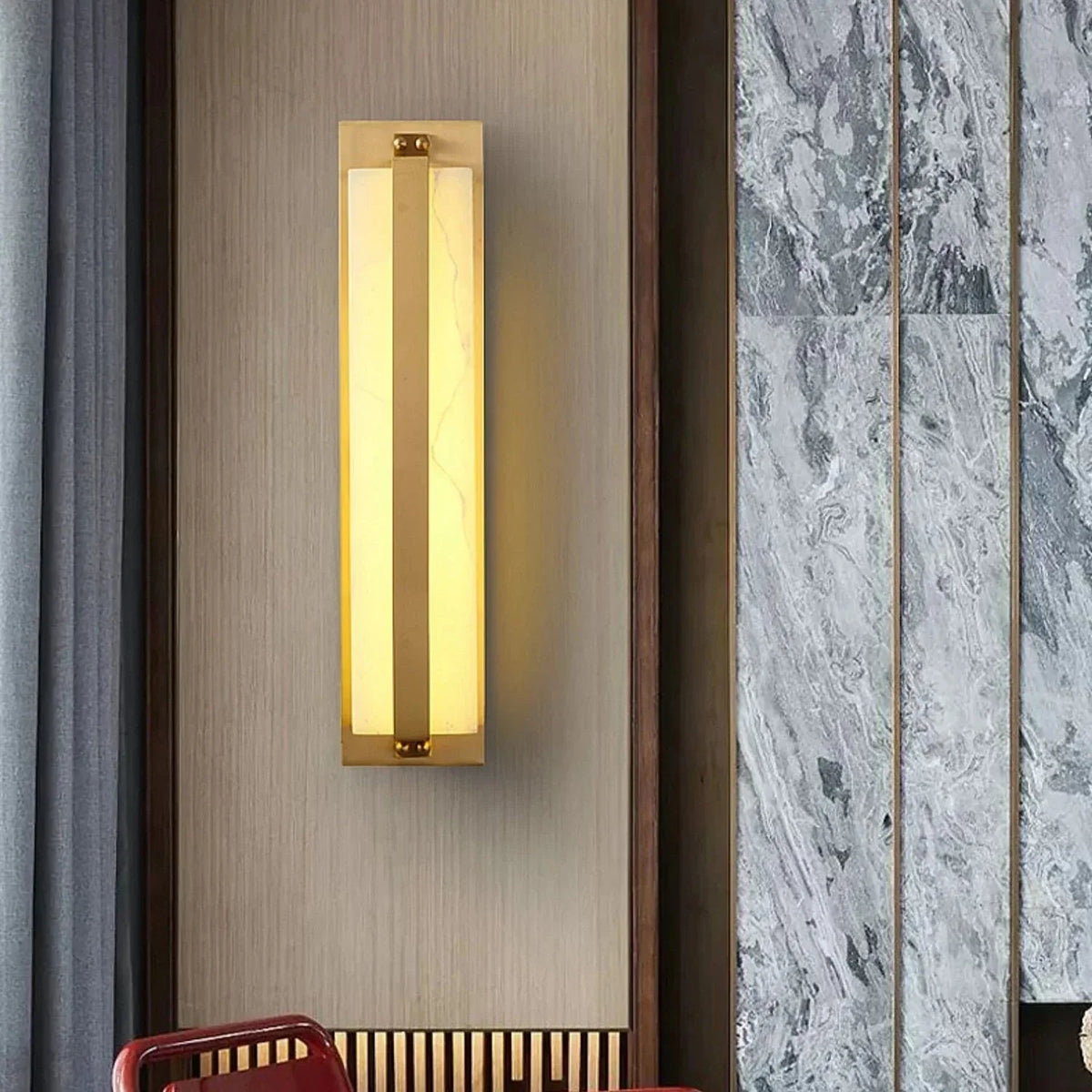 Central Wall Light in alabaster for Hallway by AUVIELIGHT