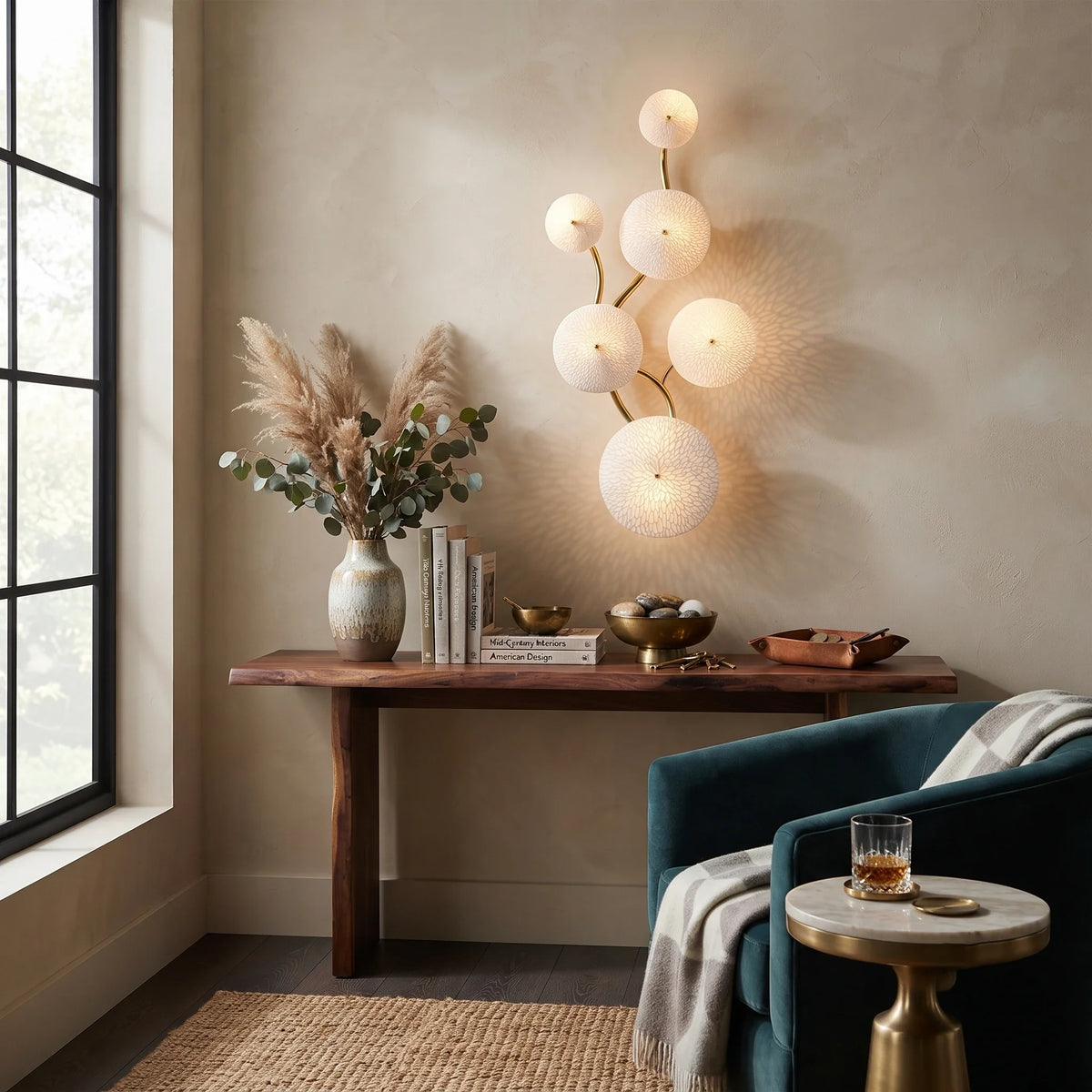 Petal Cluster Wall Sconce in ceramic for Hallway by AUVIELIGHT