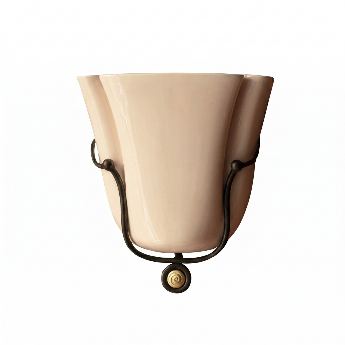 Tulip Wall Sconce in ceramic for Hallway by AUVIELIGHT, Dia 25cm x H 27cm / Dia 9.8x H 10.6" / Cream / Warm light