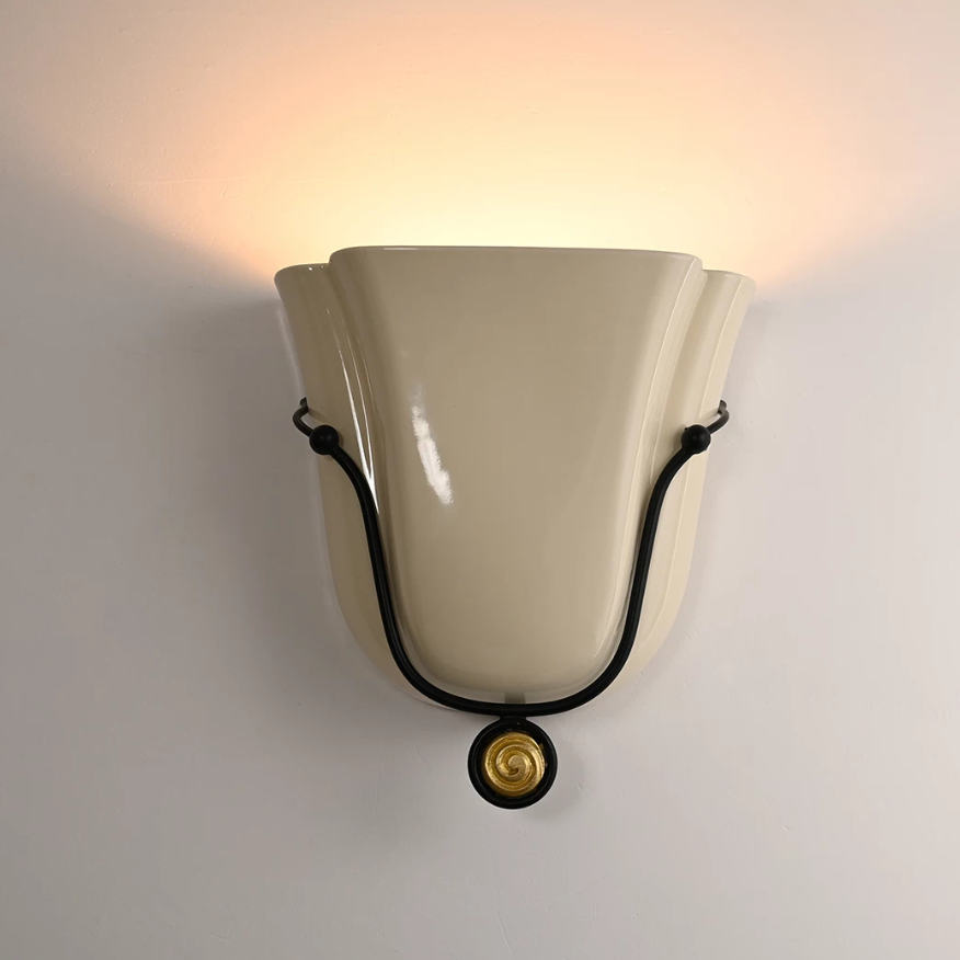 Tulip Wall Sconce in ceramic for Hallway by AUVIELIGHT