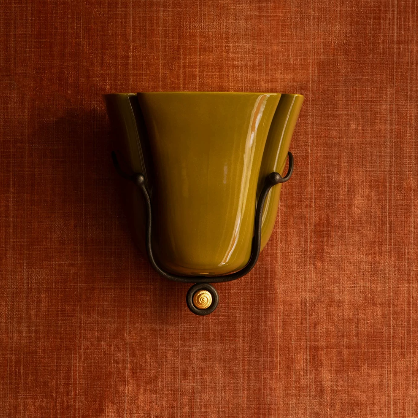 Tulip Wall Sconce in ceramic for Hallway by AUVIELIGHT