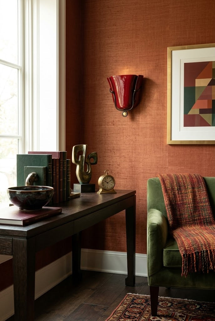 Tulip Wall Sconce in ceramic for Hallway by AUVIELIGHT