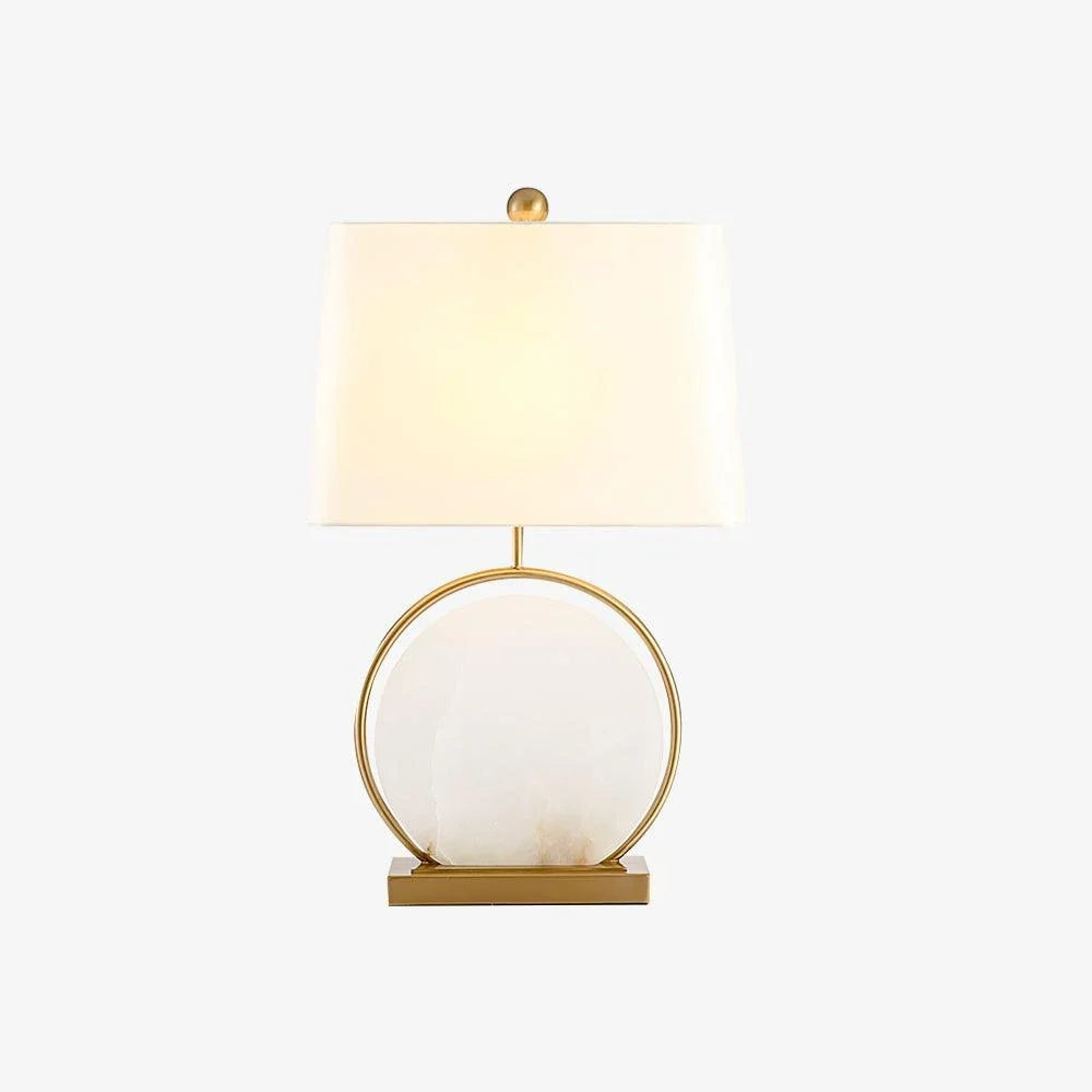 Chloe Table Lamp in alabaster for Living Room by AUVIELIGHT, ∅ 14.9"x H 24.4" / Gold & White Alabaster / AU plug and 3 other sizes