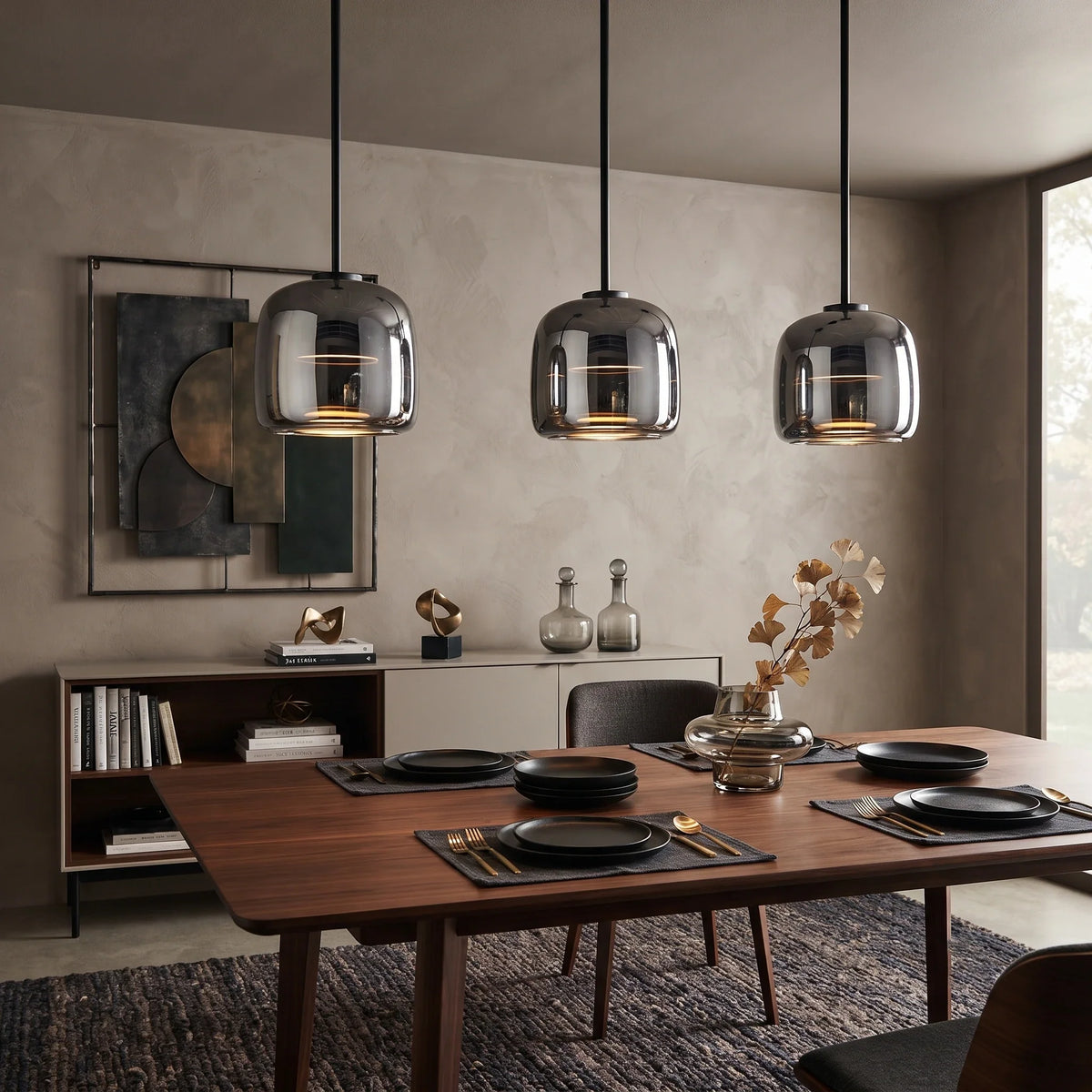 Sphere Pendant Light in chrome for Kitchen Island by AUVIELIGHT