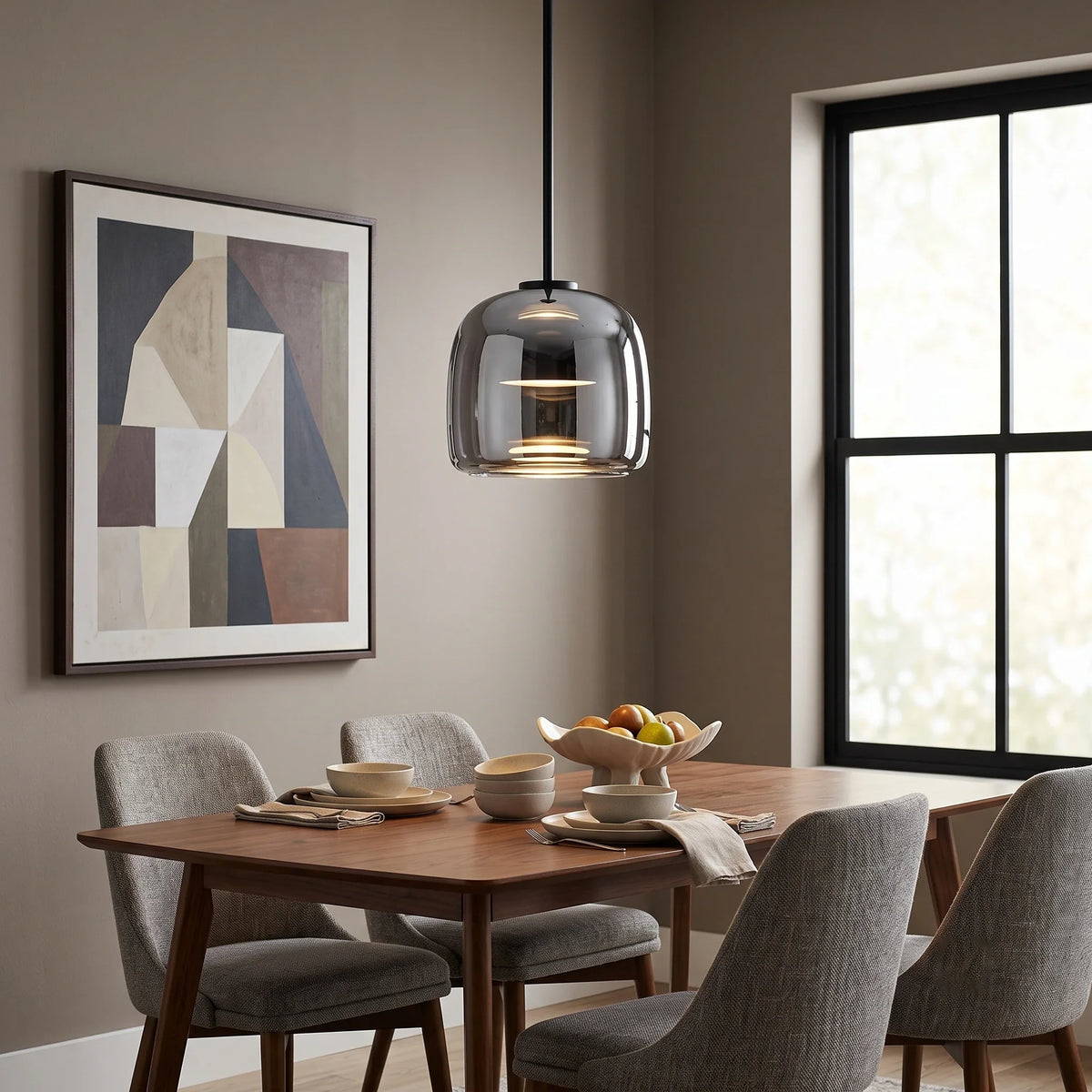 Sphere Pendant Light in chrome for Kitchen Island by AUVIELIGHT