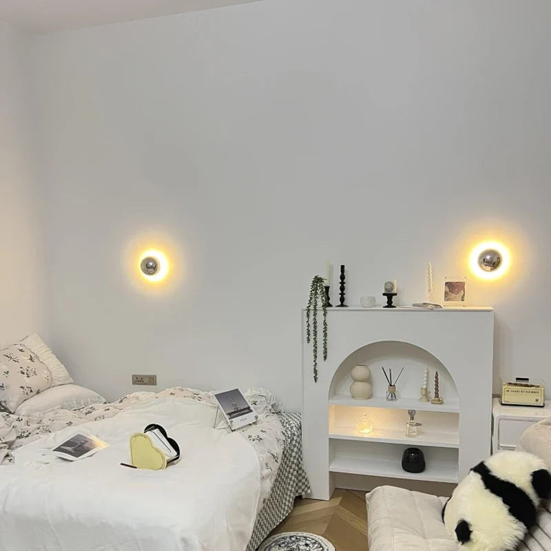 Sphere Wall Sconce in chrome for Hallway by AUVIELIGHT