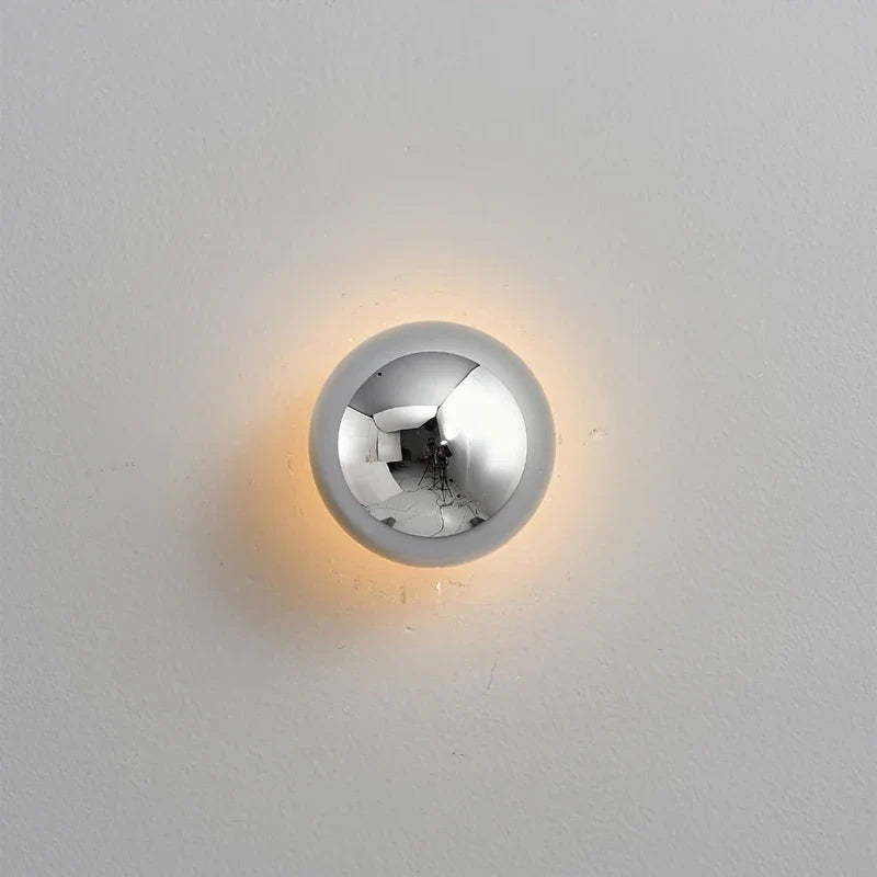 Sphere Wall Sconce in chrome for Hallway by AUVIELIGHT