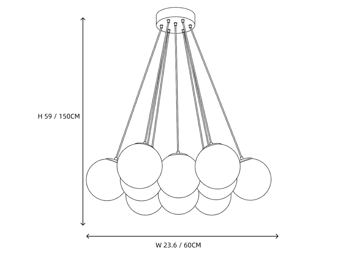 Cluster Globe Chandelier in glass for Dining Room by AUVIELIGHT