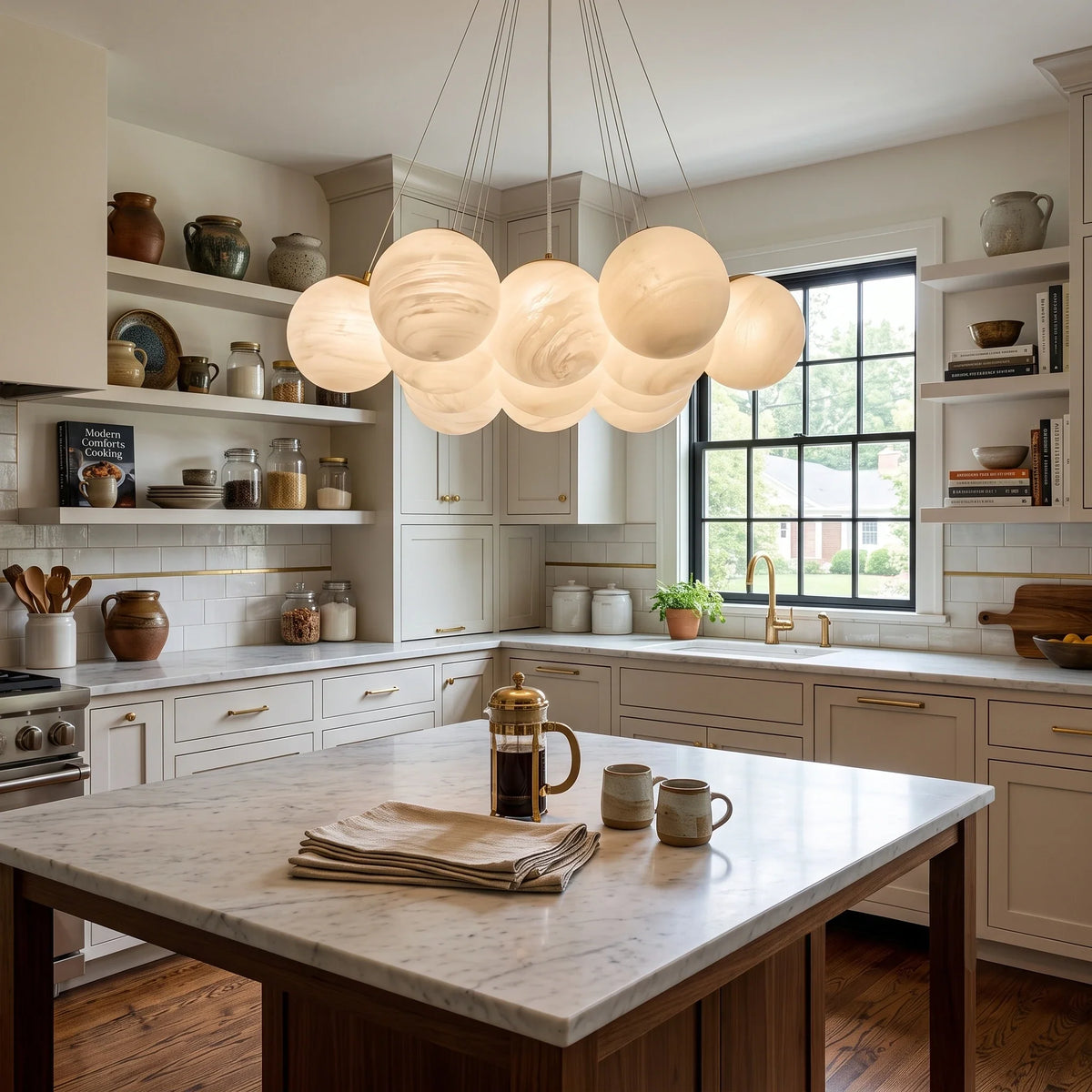 Cluster Globe Chandelier in glass for Dining Room by AUVIELIGHT