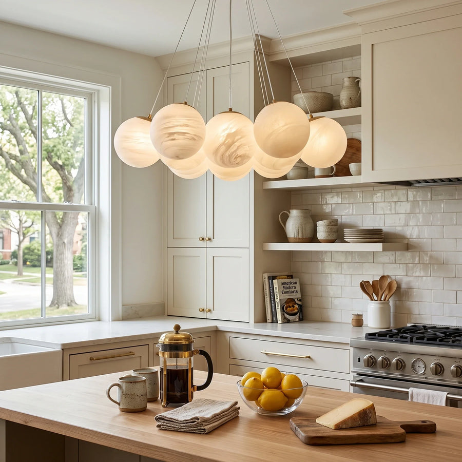 Cluster Globe Chandelier in glass for Dining Room by AUVIELIGHT