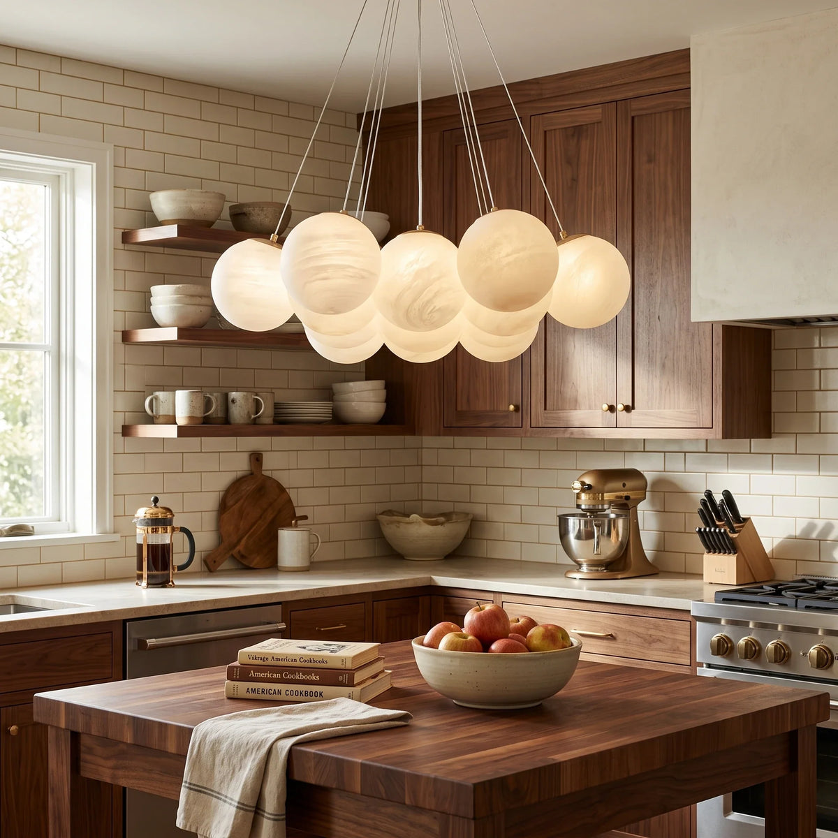 Cluster Globe Chandelier in glass for Dining Room by AUVIELIGHT