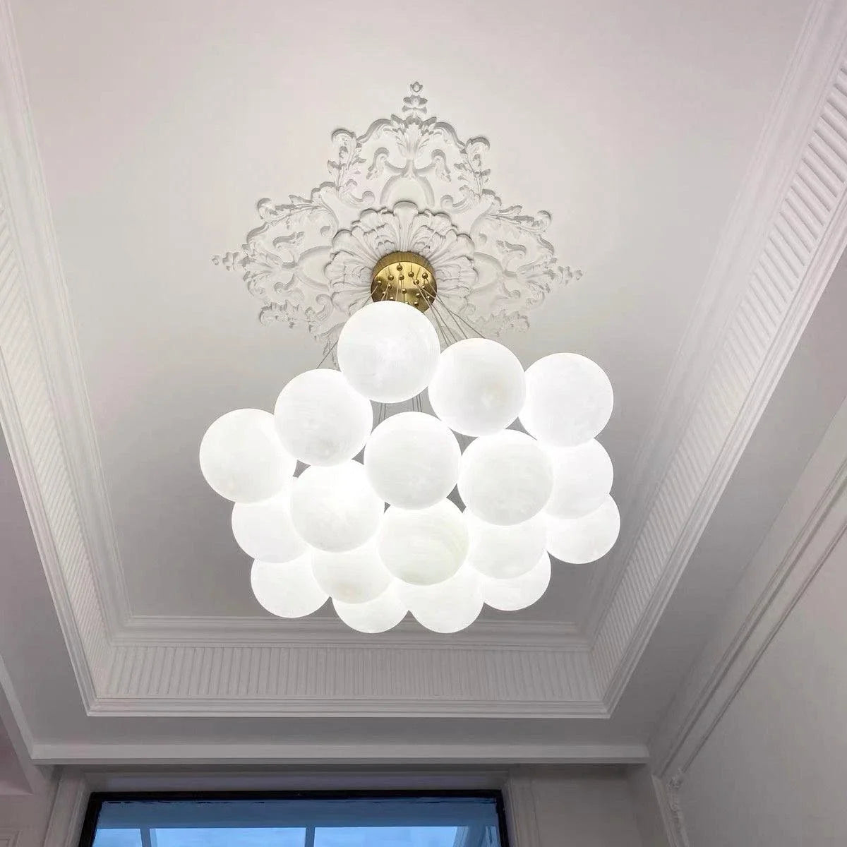 Cluster Globe Chandelier in glass for Dining Room by AUVIELIGHT