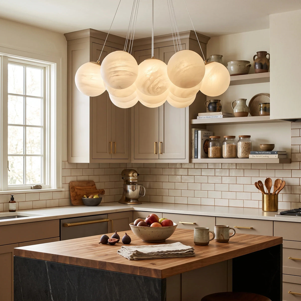 Cluster Globe Chandelier in glass for Dining Room by AUVIELIGHT