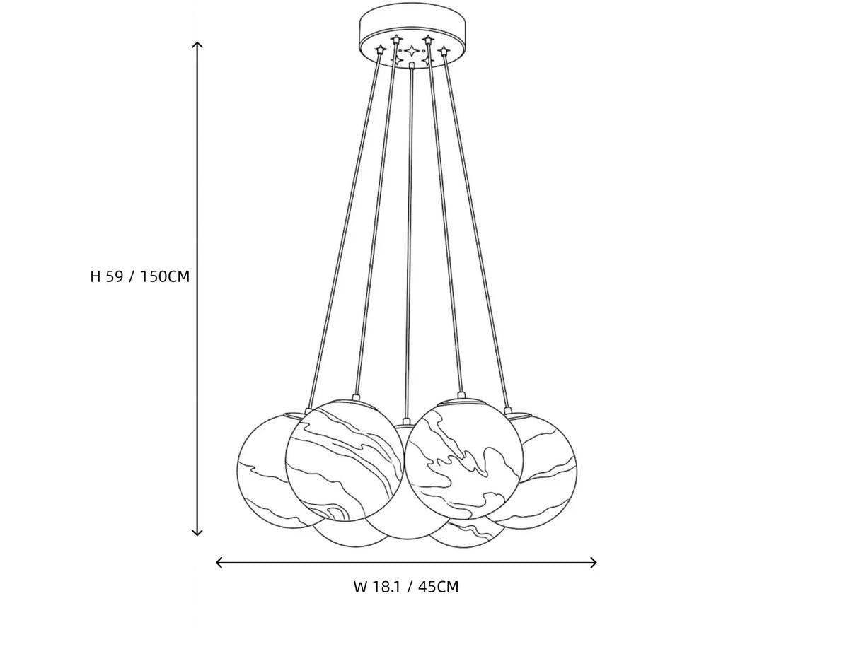 Cluster Globe Chandelier in glass for Dining Room by AUVIELIGHT