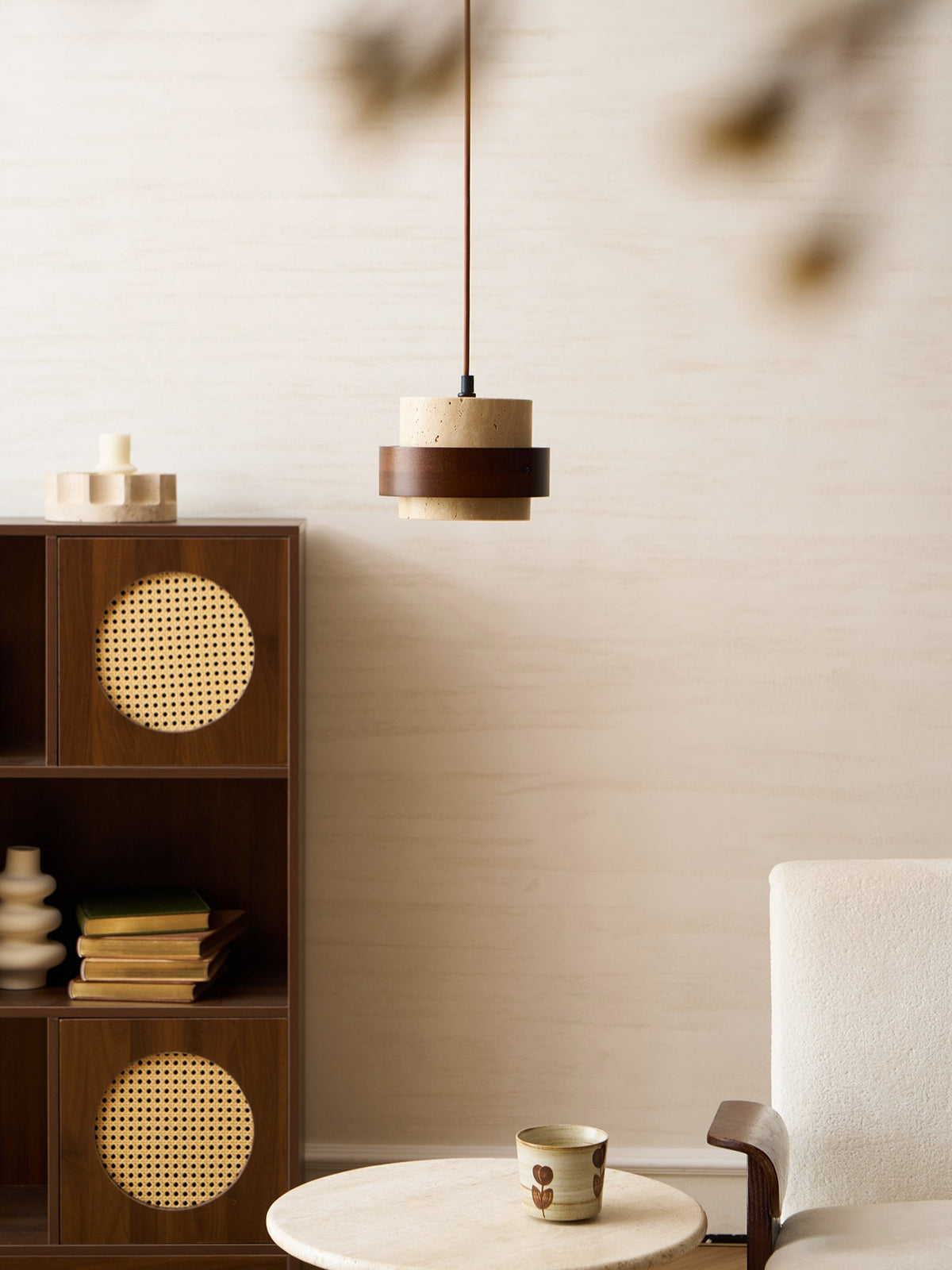 Modern Pendant Light in travertine for Kitchen Island by AUVIELIGHT