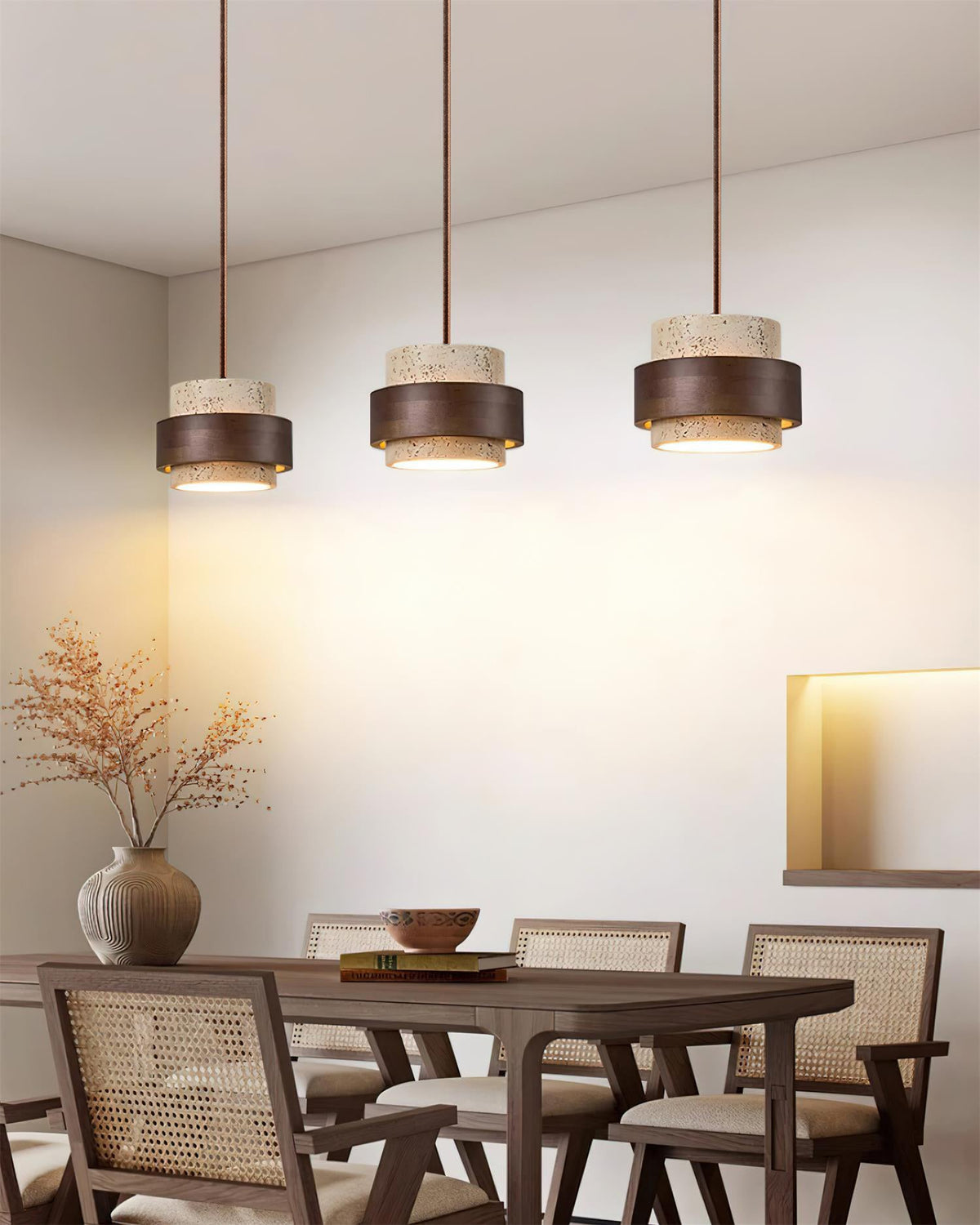 Modern Pendant Light in travertine for Kitchen Island by AUVIELIGHT