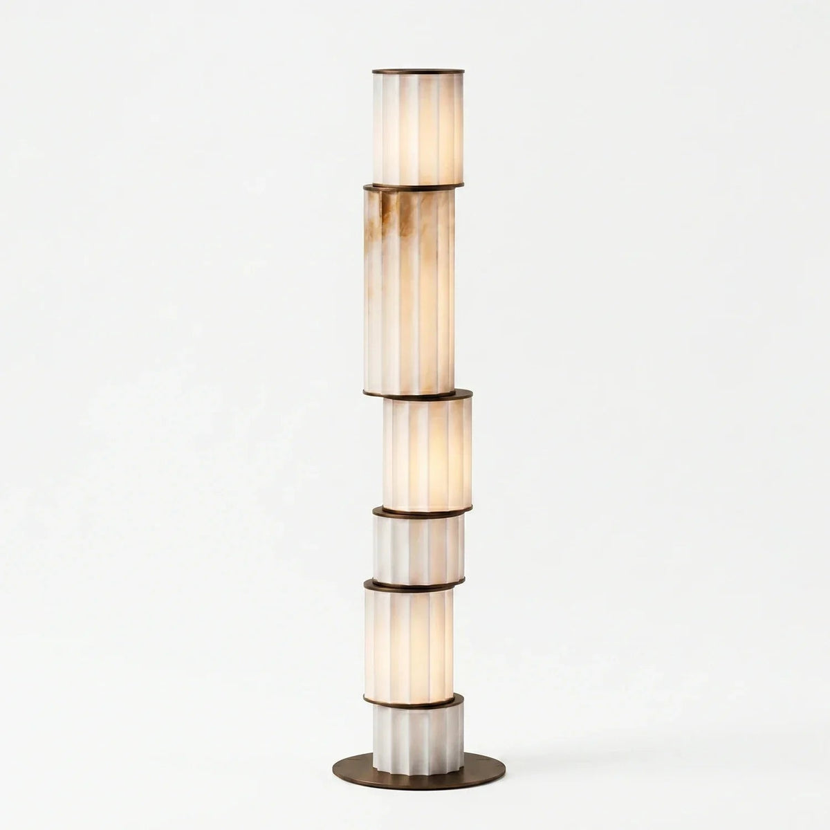 Column Floor Lamp in alabaster for Living Room by AUVIELIGHT