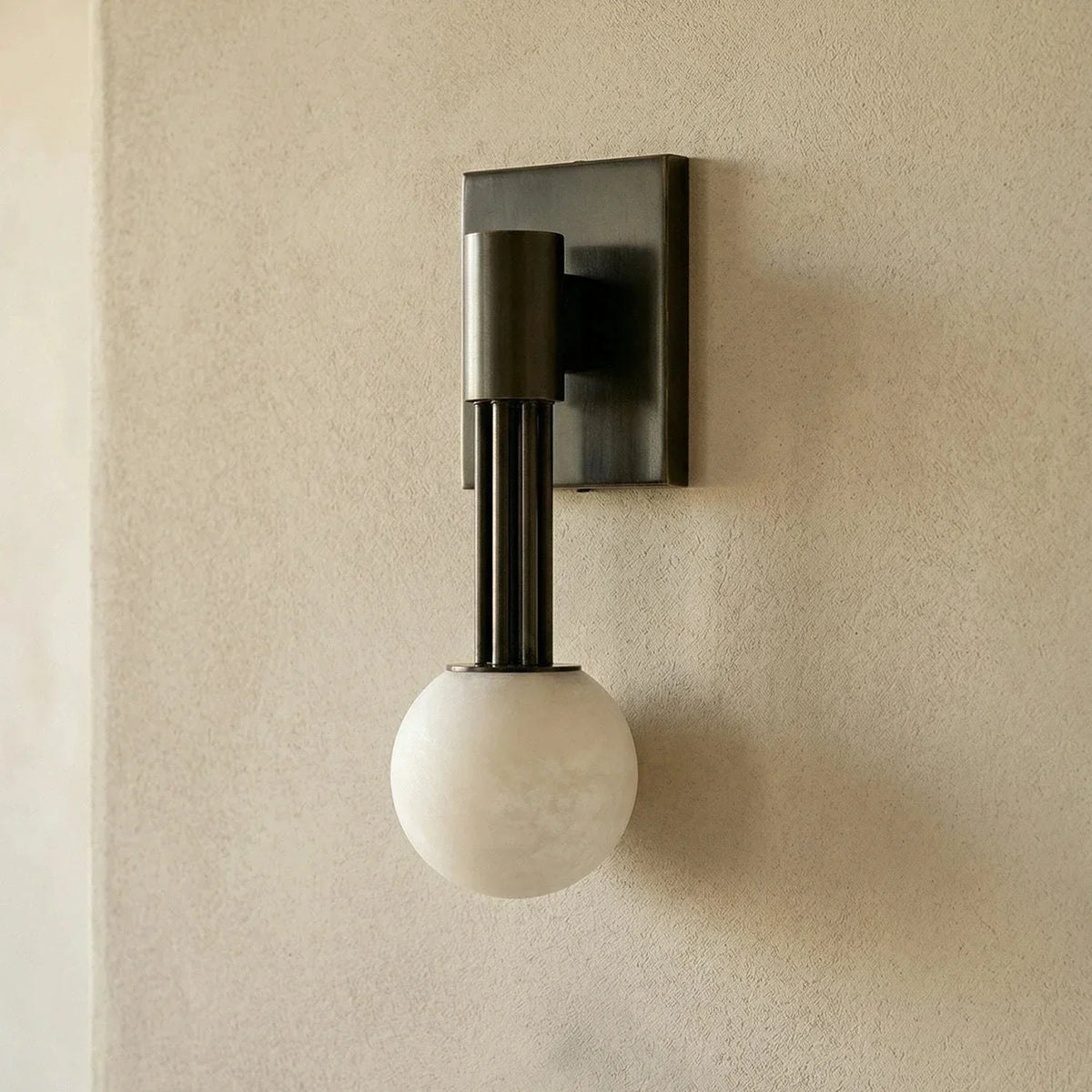 Columnar Obra Spherical Wall Light in alabaster for Hallway by AUVIELIGHT