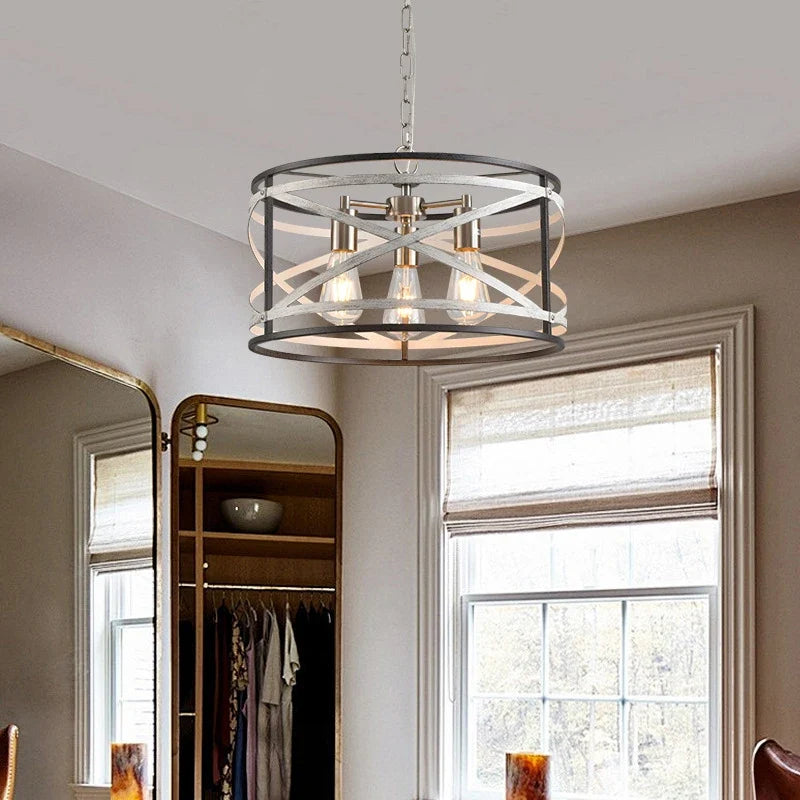 Crisscross Drum Chandelier for Dining Room by AUVIELIGHT