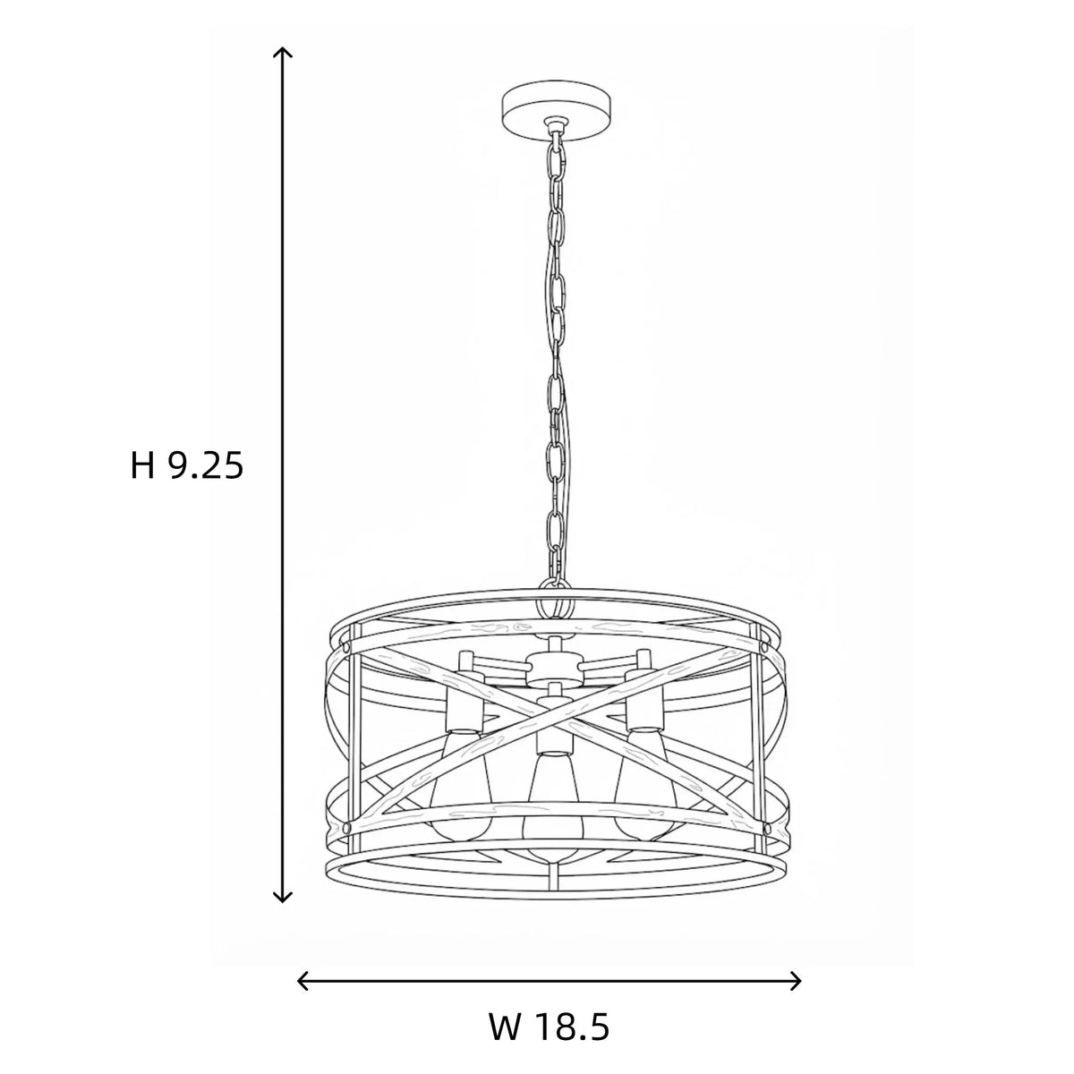Crisscross Drum Chandelier for Dining Room by AUVIELIGHT
